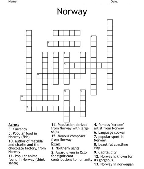 capital norway crossword clue